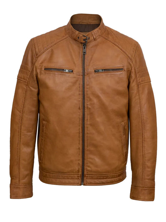 Brown Biker Jacket Men