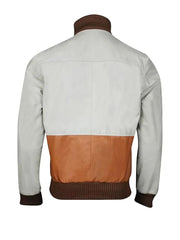 Tan Brown Bomber Biker Leather Jacket