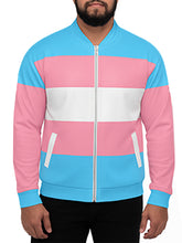 Trans Pride Striped Bomber Jacket