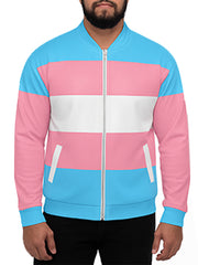 Trans Pride Striped Bomber Jacket