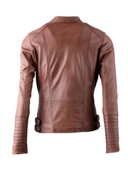 Brown Biker Genuine Leather Jacket - The Leather Jackets
