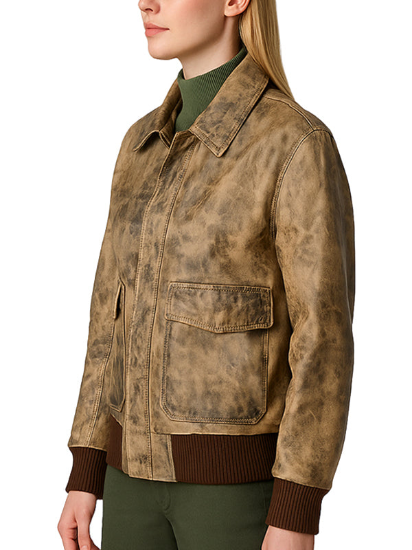 Vintage-Distressed-Brown-Bomber-Jacket-for-women's