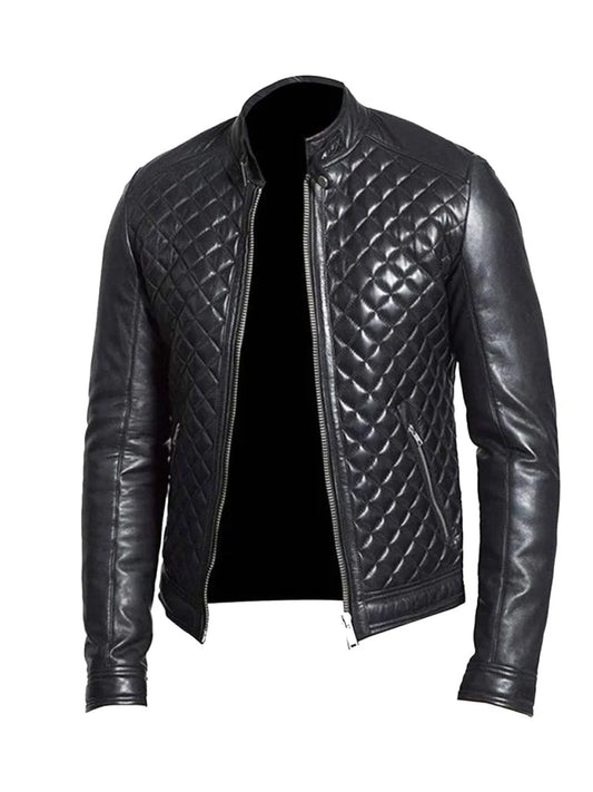 Vintage Black Biker Quilted Leather Jacket - The Leather Jackets