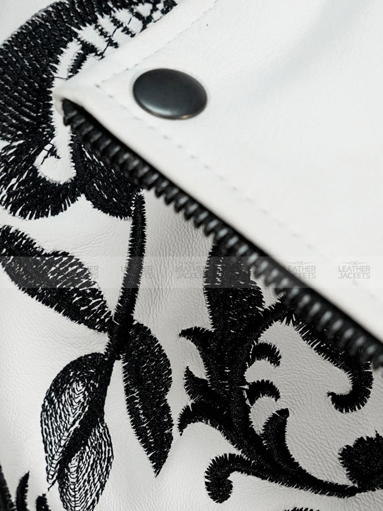 Women's Rose Embroidered Euphoria Leather Jacket