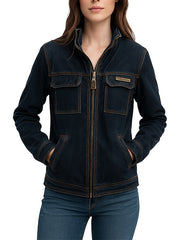 Womens Dark Blue Jeans Denim Jacket