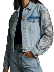 Women's Embroidered Light Blue Glade Denim Jacket
