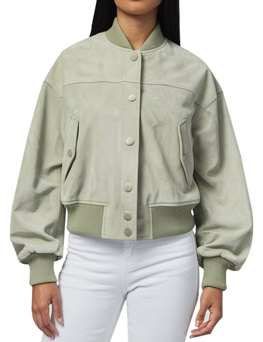 Women's Sage Green Eden Bomber Jacket