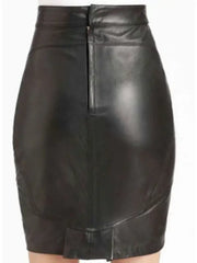 Women’s Black Leather Pencil Skirt | High-Waist Bodycon Midi Skirt