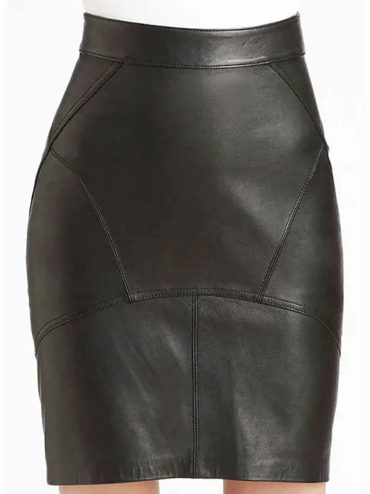 Women’s Black Leather Pencil Skirt | High-Waist Bodycon Midi Skirt
