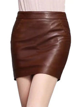 Women’s Dark Brown Leather Mini Skirt
