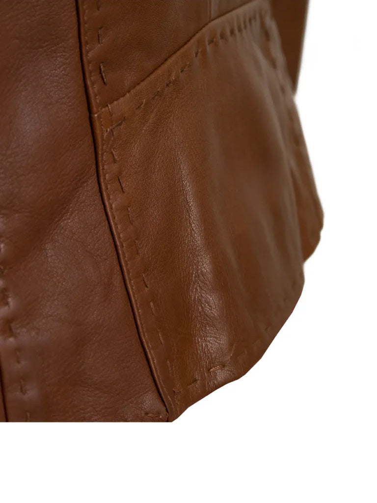 Women's Classic Tan Leather Jacket