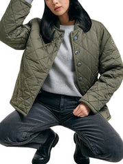 Women's Diamond Quilted Jacket Olive Green