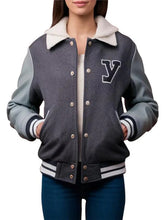 Women's Shearling-Collared Varsity Jacket