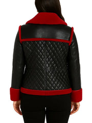 Womens Black Leather Shearling Jacket