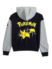 Pokémon Trainer Hooded Varsity Bomber Jacket with Pikachu Graphic