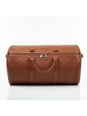Premium Woven Leather Duffle Bag - Ideal Travel & Gym Companion