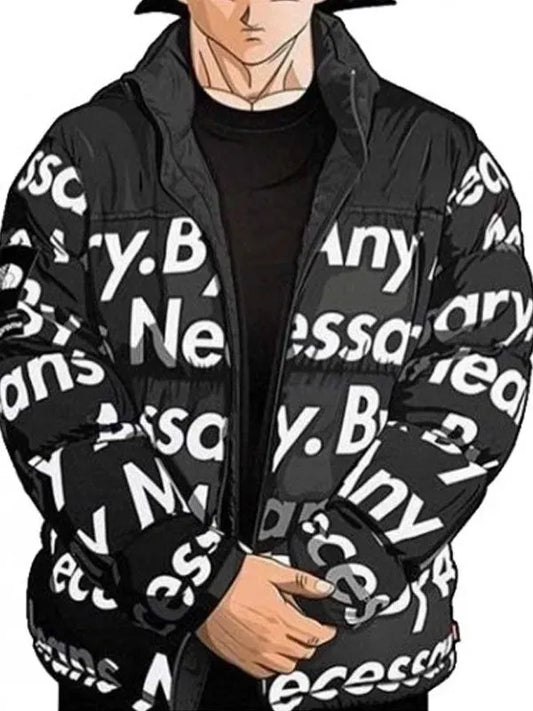 Dragon Ball Z Goku Drip Black Puffer Jacket