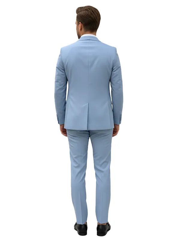 Premium Sky Blue Three Piece Suit for Men - The Leather Jackets