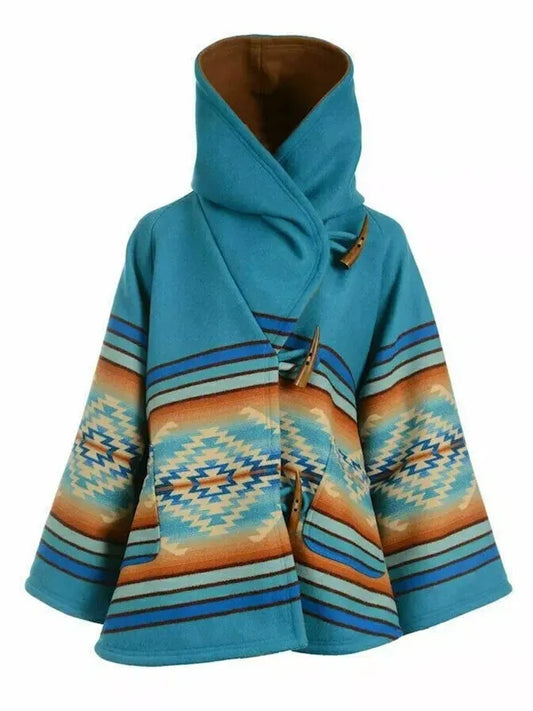 Yellowstone Beth Dutton Blue Wool Poncho Coat