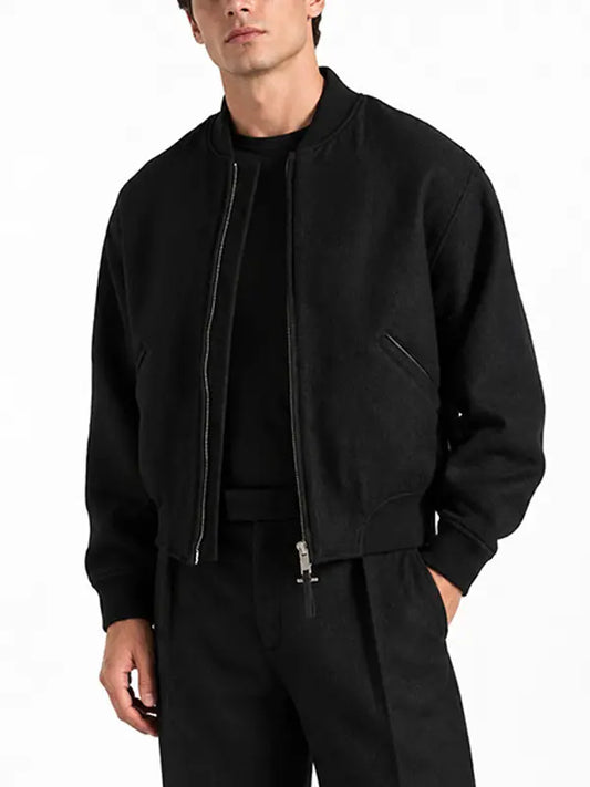 Wool-Blend Bomber Jacket
