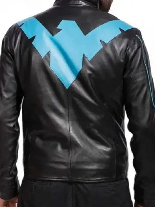 Batman Arkham Knight Nightwing Dick Grayson Leather Costume Jacket