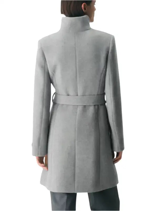 Women’s Grey Wool Belted Winter Coat