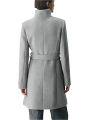 Women’s Grey Wool Belted Winter Coat