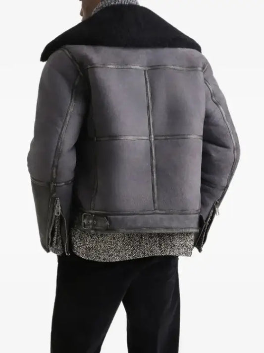 Men’s Premium Shearling Aviator Leather Jacket