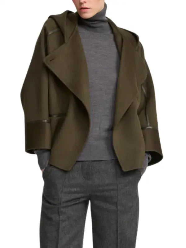 Women’s Brown Wool Hooded Coat