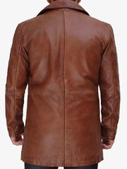 Distressed Brown Leather Blazer