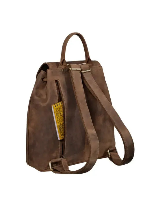 Vintage Full-Grain Leather Backpack – Rustic Brown Travel & Daily Carry Bag