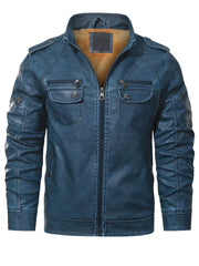 Biker Trucker Style Leather Jacket