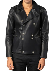 Black Chef Style Genuine Leather Jacket