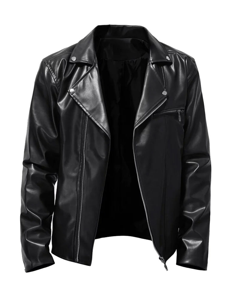 Black Biker Lambskin Leather Jacket