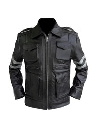 Retro Black Stripe Leather Jacket