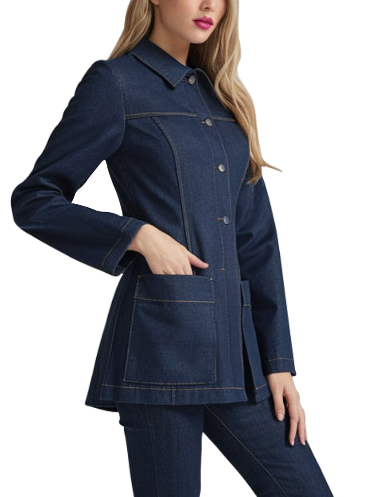 Women's Dark Indigo Luxe Denim Jacket