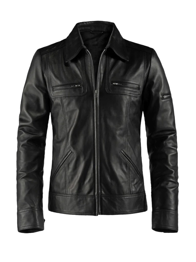 Shirt Style Genuine Leather Jacket