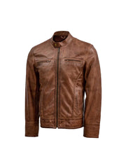 Waxed Vintage Brown Leather jacket