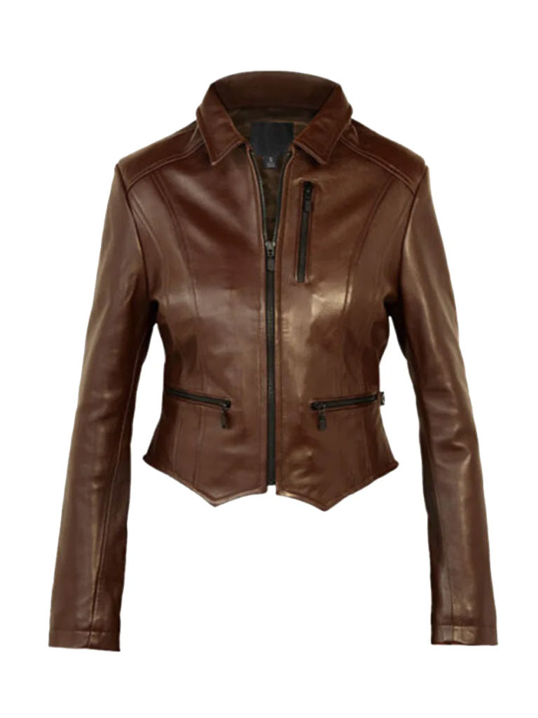 Chocolate Brown Biker Leather Jacket