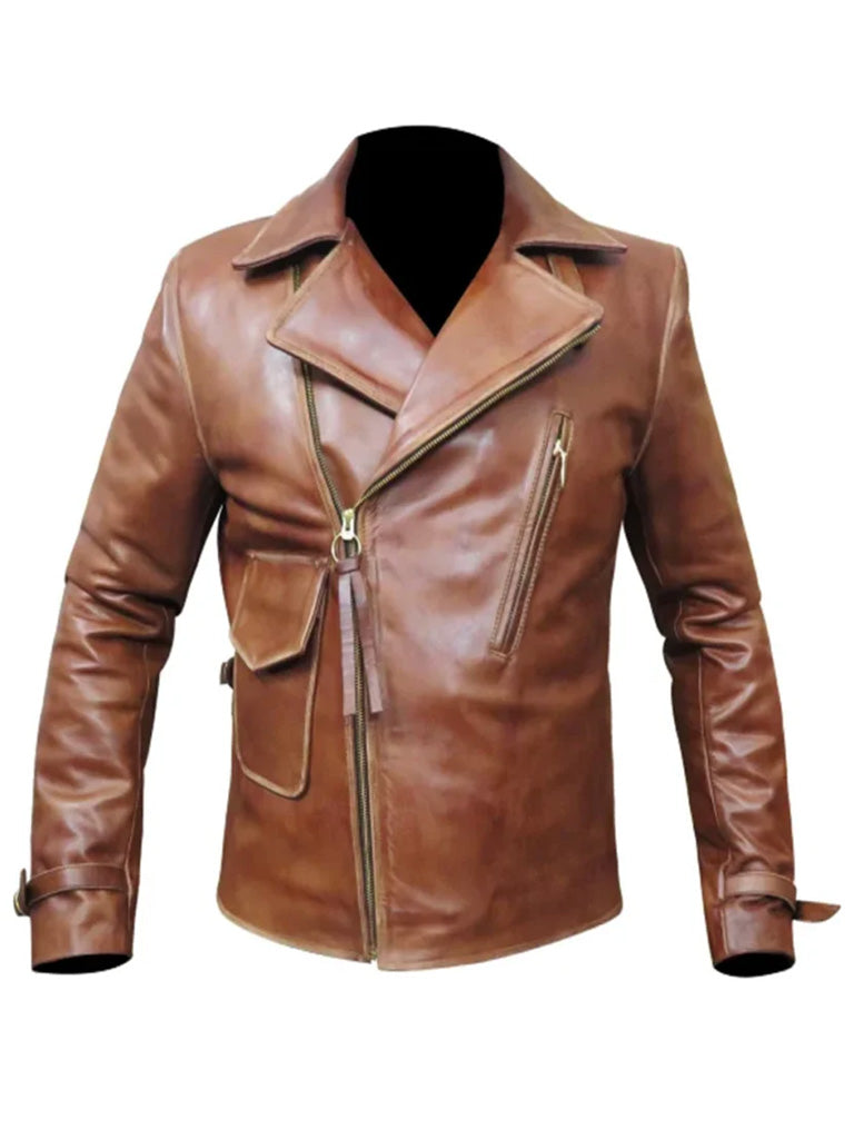 Brown Vintage Biker Leather Jacket