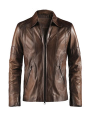 Dark Brown Lambskin Leather Jacket