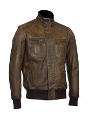 Vintage Brown Leather bomber Motorcycle jackets