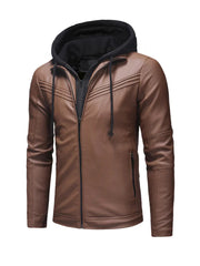 Hooded Style Genuine Leather Jacket