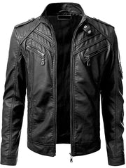 Black Quilted Leather Jacket