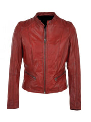 Red Biker Genuine Leather Jacket