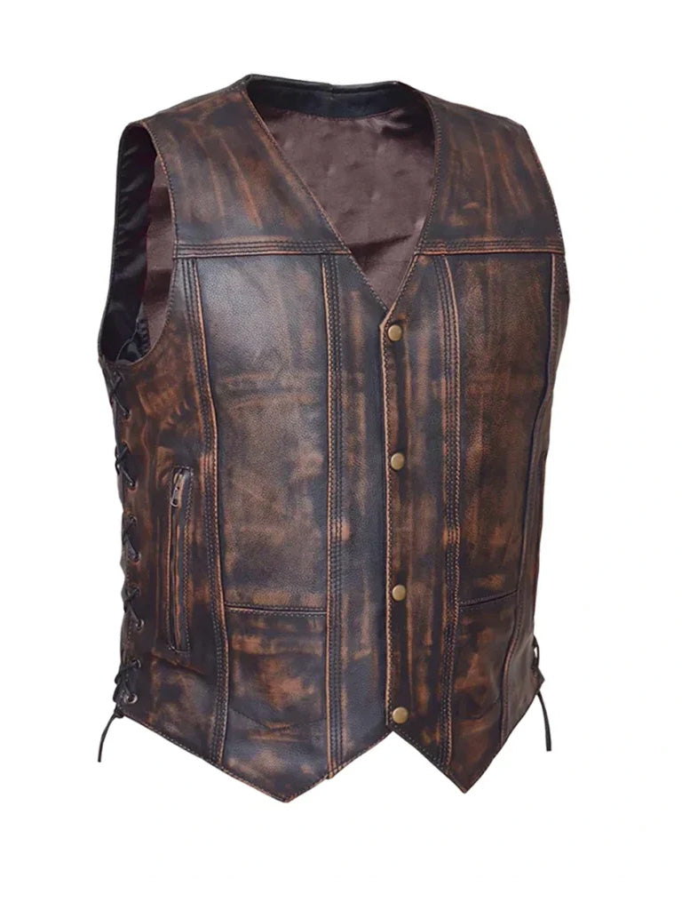 Woodland Brown Side Laces Style Leather Vest