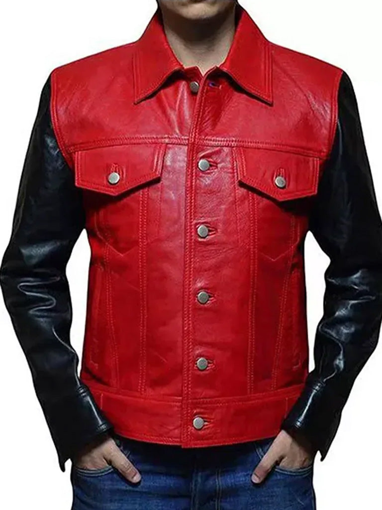 Red and Black Leather Jacket