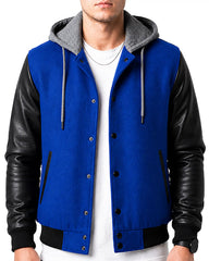 Men's Letterman Varsity Jacket with Hood