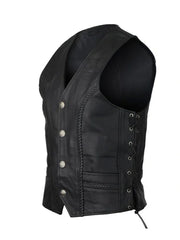 Buffalo Nickel Snaps Black leather Vest