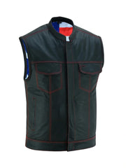 Black American Style Biker leather Vest